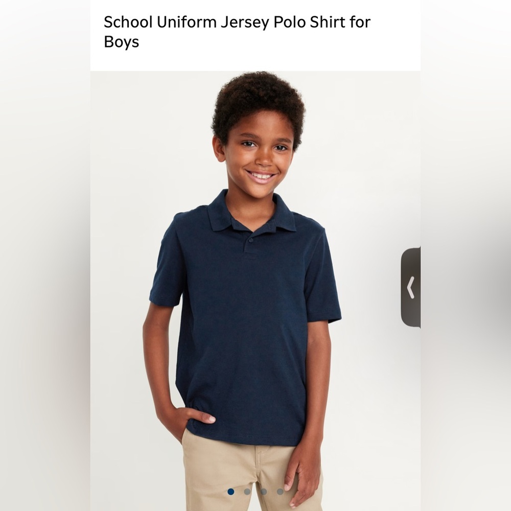 Old Navy School Uniform Jersey Polo Shirt for Boys - Size Small - Navy/ Ink Blue